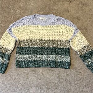 Striped Cropped Multicolor Sweater